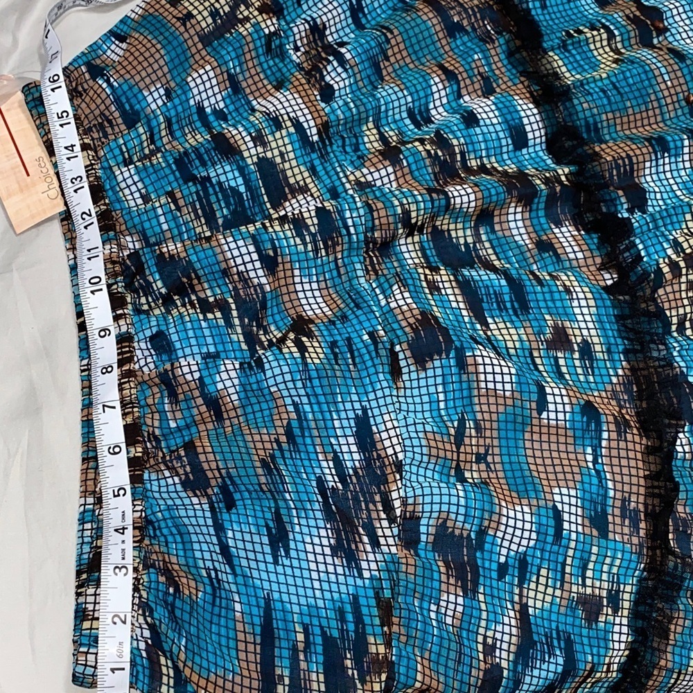 Choices Large Teal,Black,Brown and Cream A Line Skirt. NWT - Picture 8 of 9